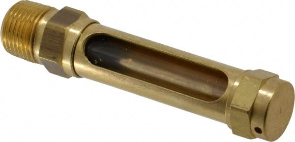 LDI Industries - 1-7/8 Inch Long Sight, 3/8 Inch Thread Size, Buna-N Seal Straight to Male Thread, Vented Oil-Level Indicators and Gauge - 3-1/2 Inch Length - Exact Tooling