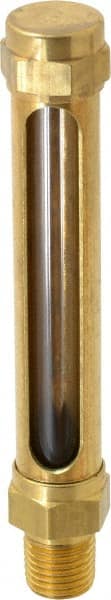 LDI Industries - 2-3/4 Inch Long Sight, 1/4 Inch Thread Size, Buna-N Seal Straight to Male Thread, Vented Oil-Level Indicators and Gauge - 4-1/2 Inch Length - Exact Tooling