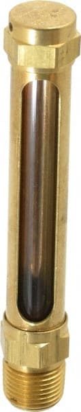 LDI Industries - 2-3/4 Inch Long Sight, 3/8 Inch Thread Size, Buna-N Seal Straight to Male Thread, Vented Oil-Level Indicators and Gauge - 4-1/2 Inch Length - Exact Tooling