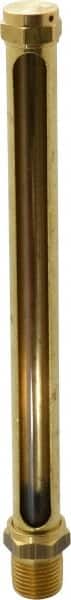LDI Industries - 7-1/2 Inch Long Sight, 1/2 Inch Thread Size, Buna-N Seal Straight to Male Thread, Vented Oil-Level Indicators and Gauge - Exact Tooling