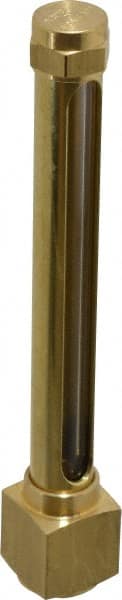 LDI Industries - 4-1/4 Inch Long Sight, 1/4 Inch Thread Size, Buna-N Seal Elbow to Female Thread, Vented Oil-Level Indicators and Gauge - 5-3/4 Inch Length to Center of Base - Exact Tooling