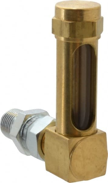 LDI Industries - 1-3/8 Inch Long Sight, 1/4 Inch Thread Size, Buna-N Seal Union Coupling, Vented Oil-Level Indicators and Gauge - 2-3/8 Inch Length to Center of Base - Exact Tooling