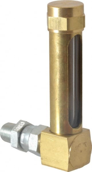 LDI Industries - 1-7/8 Inch Long Sight, 1/8 Inch Thread Size, Buna-N Seal Union Coupling, Vented Oil-Level Indicators and Gauge - 2-7/8 Inch Length to Center of Base - Exact Tooling