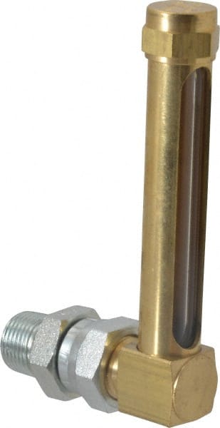 LDI Industries - 2-3/4 Inch Long Sight, 3/8 Inch Thread Size, Buna-N Seal Union Coupling, Vented Oil-Level Indicators and Gauge - 3-7/8 Inch Length to Center of Base - Exact Tooling