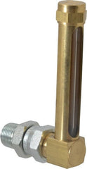 LDI Industries - 2-3/4 Inch Long Sight, 3/8 Inch Thread Size, Buna-N Seal Union Coupling, Vented Oil-Level Indicators and Gauge - 3-7/8 Inch Length to Center of Base - Exact Tooling