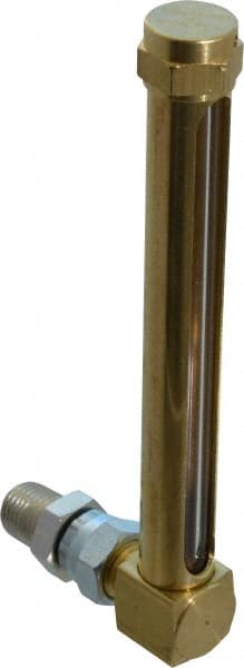LDI Industries - 4-1/4 Inch Long Sight, 1/4 Inch Thread Size, Buna-N Seal Union Coupling, Vented Oil-Level Indicators and Gauge - 5-3/8 Inch Length to Center of Base - Exact Tooling