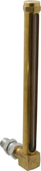 LDI Industries - 7-1/2 Inch Long Sight, 3/8 Inch Thread Size, Buna-N Seal Union Coupling, Vented Oil-Level Indicators and Gauge - 8-11/16 Inch Length to Center of Base - Exact Tooling