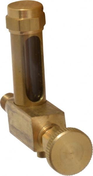LDI Industries - 1-3/8 Inch Long Sight, 1/8 Inch Thread Size, Buna-N Seal Short Elbow With Drain, Vented Oil-Level Indicators and Gauge - 2-3/8 Inch Length to Center of Base - Exact Tooling