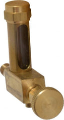 LDI Industries - 1-3/8 Inch Long Sight, 1/8 Inch Thread Size, Buna-N Seal Short Elbow With Drain, Vented Oil-Level Indicators and Gauge - 2-3/8 Inch Length to Center of Base - Exact Tooling