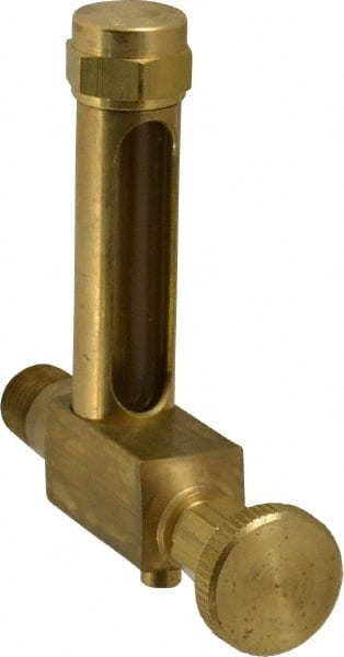 LDI Industries - 1-7/8 Inch Long Sight, 1/4 Inch Thread Size, Buna-N Seal Short Elbow With Drain, Vented Oil-Level Indicators and Gauge - 2-7/8 Inch Length to Center of Base - Exact Tooling