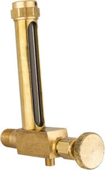 LDI Industries - 2-3/4 Inch Long Sight, 1/4 Inch Thread Size, Buna-N Seal Short Elbow With Drain, Vented Oil-Level Indicators and Gauge - 3-7/8 Inch Length to Center of Base - Exact Tooling