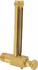 LDI Industries - 4-1/4 Inch Long Sight, 1/2 Inch Thread Size, Buna-N Seal Short Elbow With Drain, Vented Oil-Level Indicators and Gauge - 5-7/16 Inch Length to Center of Base - Exact Tooling