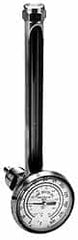 LDI Industries - 5-1/4 Inch Long Sight, 1/2 Inch Thread Size, Buna-N Seal Elbow With Dual Scale Thermometer, Vented Oil-Level Indicators and Gauge - 6-3/4 Inch Length to Center of Base - Exact Tooling