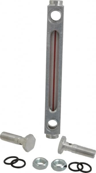 LDI Industries - 1/2-20 Thread, 4-1/2 Inch Sight Length, Closed Circuit Liquid Level Sight Gauge - 6 Inch Length to Center of Base, 7-5/8 Inch Overall Length, Buna-N Seal - Exact Tooling