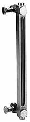 LDI Industries - 1/2-14 Thread, 13-1/2 Inch Sight Length, Closed Circuit Liquid Level Sight Gauge with Needle Valves, Pipe Adapters - 15 Inch Length to Center of Base, 16-5/8 Inch Overall Length, Buna-N Seal - Exact Tooling