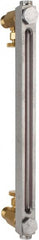 LDI Industries - 1/2-14 Thread, 10-1/2 Inch Sight Length, Closed Circuit Liquid Level Sight Gauge with Needle Valves, Pipe Adapters - 12 Inch Length to Center of Base, 13-5/8 Inch Overall Length, Buna-N Seal - Exact Tooling
