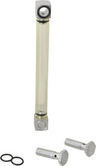 LDI Industries - 1/2-20 Thread, 6-9/32 Inch Sight Length, 125 Max psi, Closed Circuit Liquid Level Rigid Plastic Sight Gauge - 8 Inch Length to Center of Base, Buna-N Seal, 70° Working Temp, 225°F Max - Exact Tooling