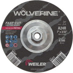 Vortec Pro 7″ × 3/32″ Type 27 Cutting Wheel, A24R, 5/8″-11 UNC Nut - Exact Tooling