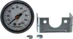 Ashcroft - 1-1/2" Dial, 1/8 Thread, 0-100 Scale Range, Pressure Gauge - Center Back Connection Mount - Exact Tooling