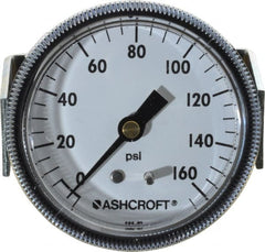 Ashcroft - 2-1/2" Dial, 1/4 Thread, 0-160 Scale Range, Pressure Gauge - Center Back Connection Mount - Exact Tooling