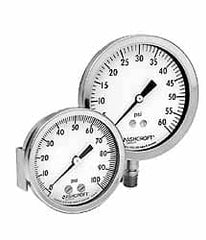 Ashcroft - 1/4 Thread, 2-1/2 Dial Diameter, Stainless Steel Case Material, Wall Flange Pressure Gauge Mounting Kit - 1% Accuracy, 316 Material Grade - Exact Tooling