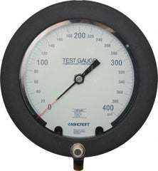 Ashcroft - 6" Dial, 1/4 Thread, 0-400 Scale Range, Pressure Gauge - Lower Connection Mount, Accurate to 0.25% of Scale - Exact Tooling