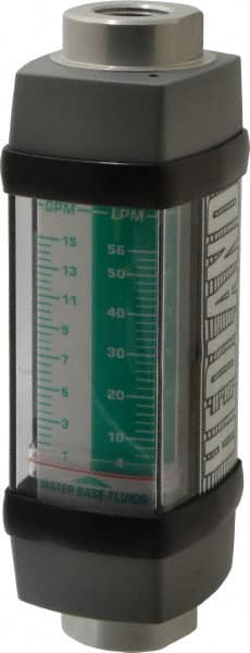Hedland - 1/2" NPTF Port Water-Based Liquid Flowmeter - 3000 Max psi, 1 to 15 GPM, Anodized Aluminum - Exact Tooling