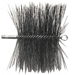 Schaefer Brush - 10" Square, Tempered Steel Wire Chimney Brush - 1/4" NPSM Male Connection - Exact Tooling