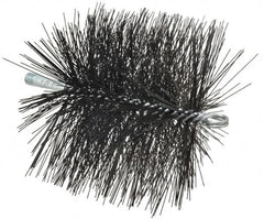 Schaefer Brush - 6", Square, Tempered Steel Wire Chimney Brush - 1/4" NPSM Male Connection - Exact Tooling