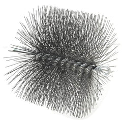 Schaefer Brush - 8" Diam Round, Tempered Steel Wire Chimney Brush - 1/4" NPSM Male Connection - Exact Tooling