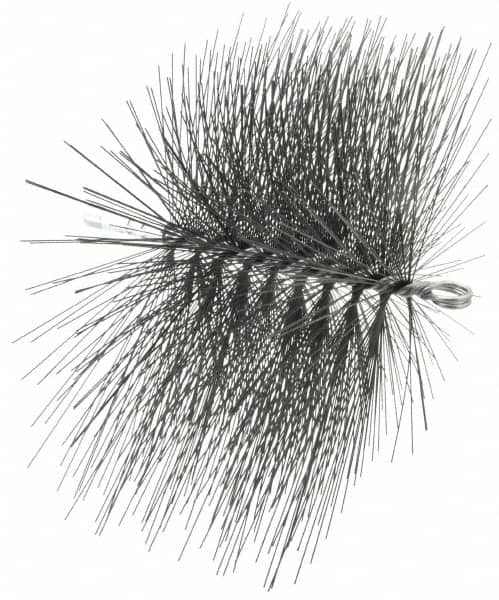 Schaefer Brush - 12" Long x 8" Wide, Rectangular, Tempered Steel Wire Chimney Brush - 1/4" NPSM Male Connection - Exact Tooling