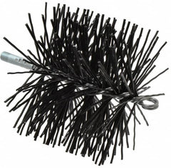 Schaefer Brush - 7" Diam Round, Poly Chimney Brush - 1/4" NPSM Male Connection - Exact Tooling