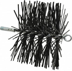 Schaefer Brush - 8" Diam Round, Poly Chimney Brush - 1/4" NPSM Male Connection - Exact Tooling