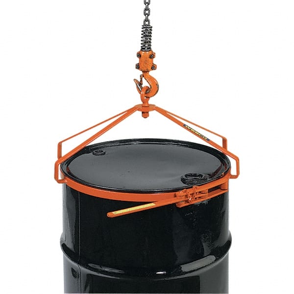 Wesco Industrial Products - 700 Lb Load Capacity, 55 Gal Drum Lifter - 23-1/2" Wide x 12-1/2" High, Steel Wheels - Exact Tooling