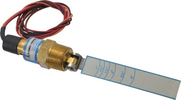 Thomas Products Ltd. - 850 psi, Brass Housing, Adjustable Paddle Flow Switch - 1 NPT Inch Thread Size, Model 2400 - Exact Tooling