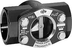 OPW Engineered Systems - 1-1/2 Inch, Carbon Steel, Visi-Flo Sight Flow Indicator - 200 Max psi, 5-1/4 Inch Overall Length - Exact Tooling
