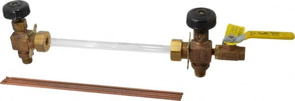Conbraco - 400 psi Working Pressure, 250 Max psi, Bronze Liquid Level Gage Glass - 400°F Max Operating Temp, 1/2 Inch Thread, PTFE Seal - Exact Tooling