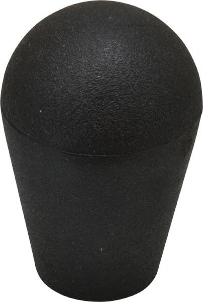 Gibraltar - 3/8-16 Hole, 0.51" Deep Hole, Thermoplastic, Female Insert Tapered Knob - 2.48 OAL, 1" Base Diam, Black, 1.6" Head Diam - Exact Tooling