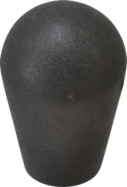 Gibraltar - 1/2-13 Hole, 0.51" Deep Hole, Thermoplastic, Female Insert Tapered Knob - 2.48 OAL, 1" Base Diam, Black, 1.6" Head Diam - Exact Tooling