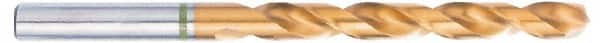 Accupro - #26, 130° Point, Spiral Flute, Vanadium High Speed Steel Taper Length Drill Bit - TiN Finish, 73mm Flute Length, 112mm OAL - Exact Tooling