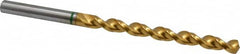 Accupro - 27/64", 130° Point, Spiral Flute, Vanadium High Speed Steel Taper Length Drill Bit - TiN Finish, 128mm Flute Length, 195mm OAL - Exact Tooling