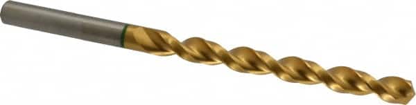Accupro - 1/2" 130° Spiral Flute Vanadium High Speed Steel Taper Length Drill Bit - Exact Tooling