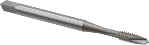 OSG - #4-40 UNC, 2 Flute, Bright Finish, Vanadium High Speed Steel Spiral Point Tap - Plug Chamfer, Right Hand Thread, 1-7/8" OAL, 9/16" Thread Length, 0.141" Shank Diam, 2B/3B Class of Fit - Exact Tooling