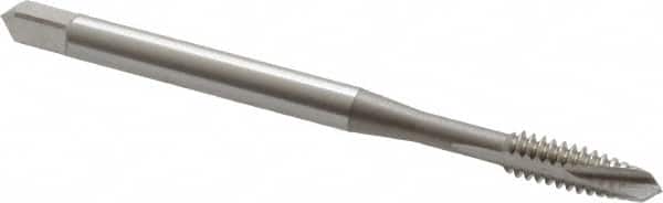 OSG - M10x1.25 Metric Fine, 3 Flute, Bright Finish, Vanadium High Speed Steel Spiral Point Tap - Plug Chamfer, Right Hand Thread, 2-15/16" OAL, 1-1/4" Thread Length, 0.381" Shank Diam - Exact Tooling