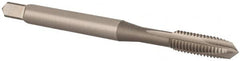 OSG - #10-32 UNF, 3 Flute, Bright Finish, Vanadium High Speed Steel Spiral Point Tap - Plug Chamfer, Right Hand Thread, 2-3/8" OAL, 7/8" Thread Length, 0.194" Shank Diam, 2B Class of Fit - Exact Tooling