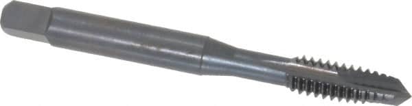 OSG - 1/4-20 UNC, 3 Flute, Oxide Finish, Vanadium High Speed Steel Spiral Point Tap - Plug Chamfer, Right Hand Thread, 2-1/2" OAL, 1" Thread Length, 0.255" Shank Diam - Exact Tooling