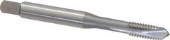 OSG - M6x1.00 Metric Coarse, 3 Flute, Bright Finish, Vanadium High Speed Steel Spiral Point Tap - Plug Chamfer, Right Hand Thread, 2-1/2" OAL, 1" Thread Length, 0.255" Shank Diam, 6H Class of Fit - Exact Tooling