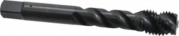 OSG - M12x1.50 Metric Fine 3 Flute Modified Bottoming Spiral Flute Tap - Vanadium High Speed Steel, Oxide Finish, 3-3/8" OAL, Right Hand Flute, Right Hand Thread, D6, Series 299 - Exact Tooling