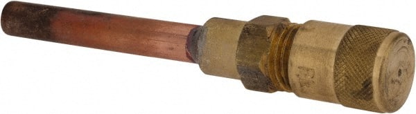 Parker - 500 Max psi, 1/4 Tube Outside Diameter, Extended Copper Tube Access Valve - Exact Tooling