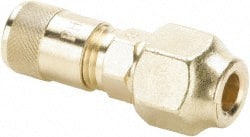 Parker - 500 Max psi, 1/4 Tube OD, Flare Union Access Valve - Brass - Exact Tooling